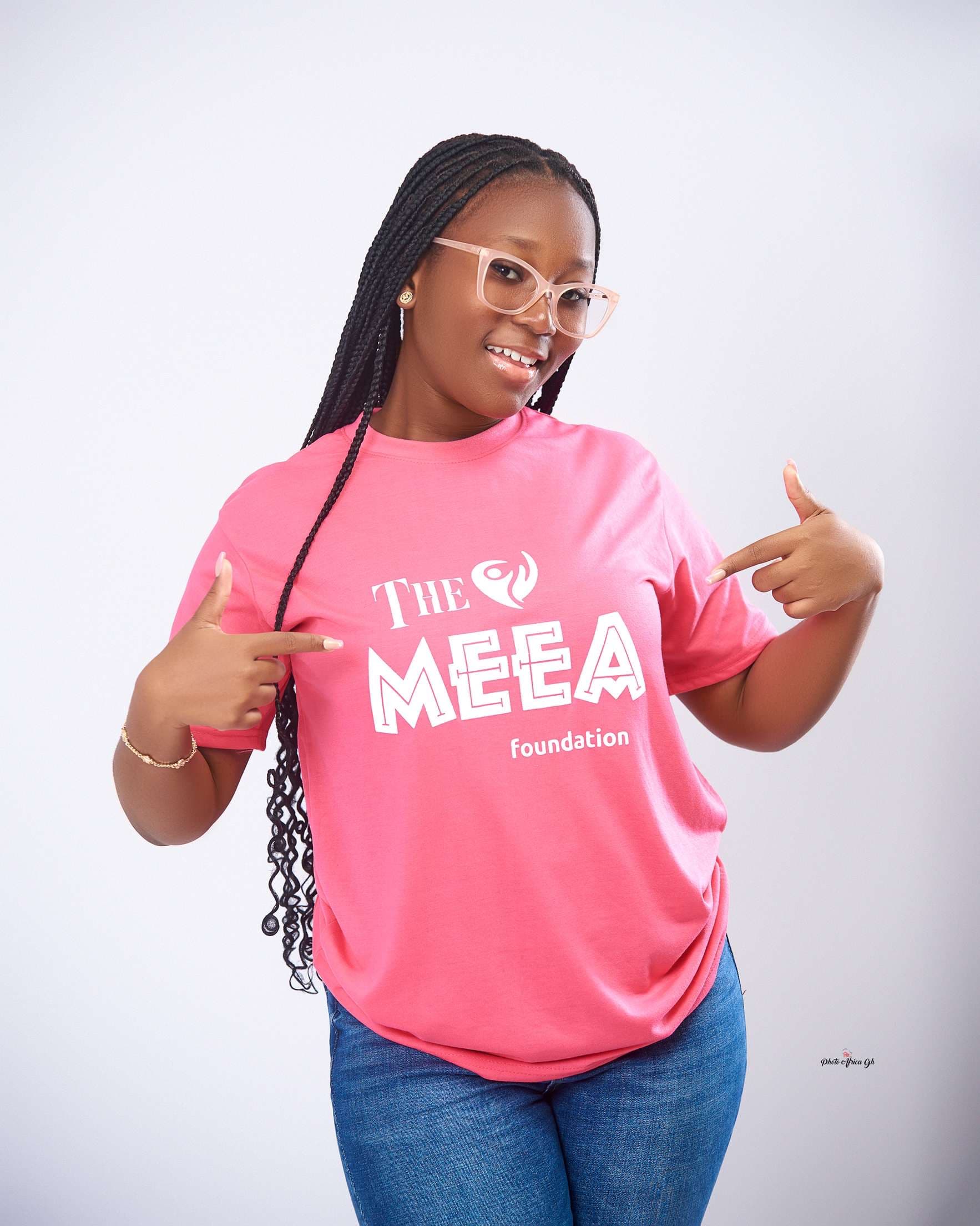 MEEA Foundation representative showcasing the foundation logo